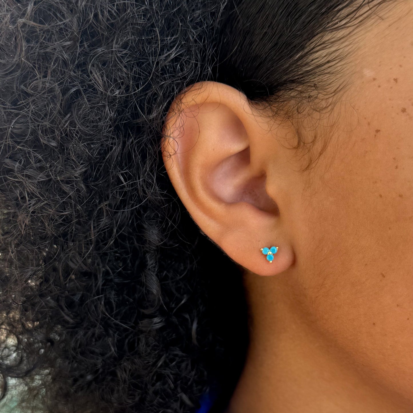 Venus Ball-back Stud Earrings - Turquoise
