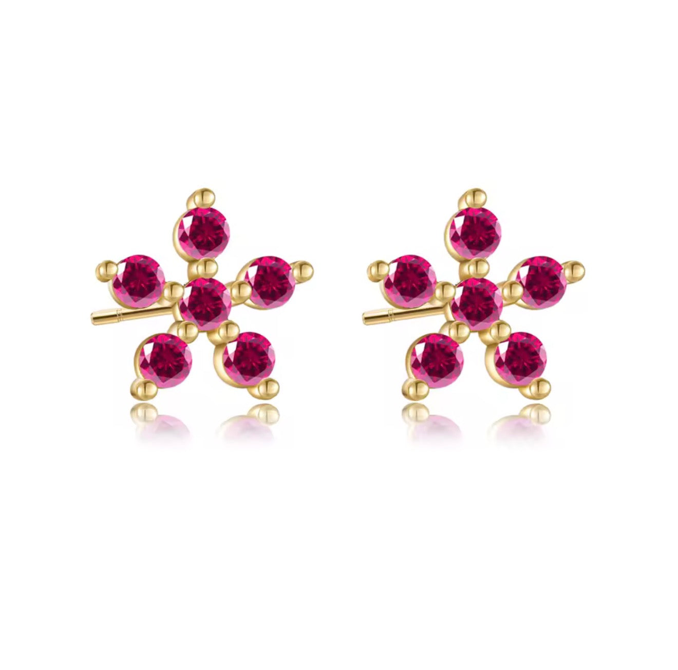 Ria Flower Studs Cherry