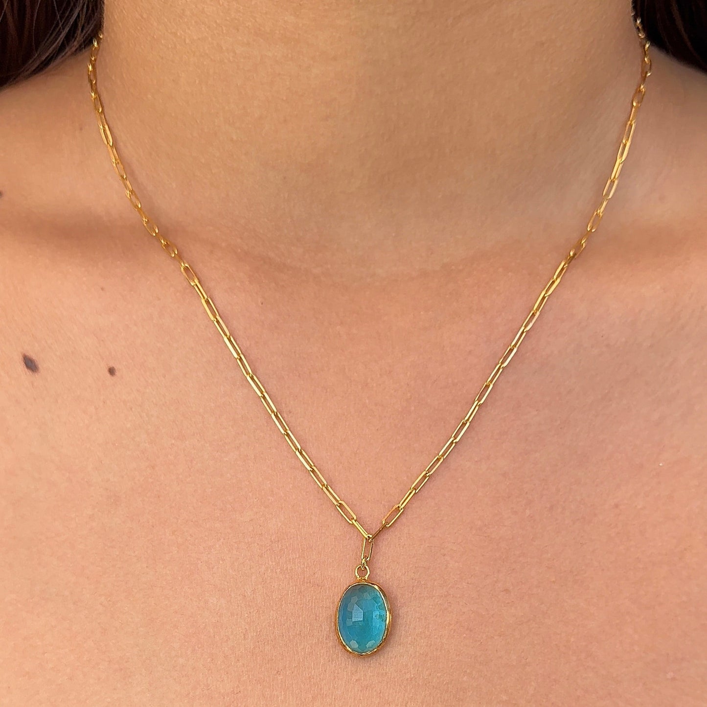 Anaya Aquamarine Quartz Necklace 2.0