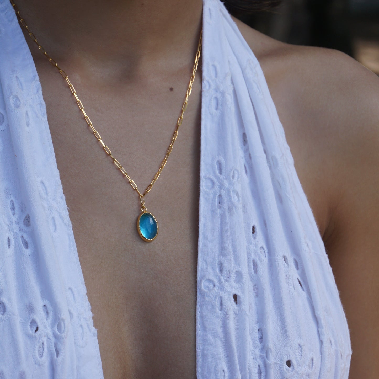 Anaya Aquamarine Quartz Necklace 2.0