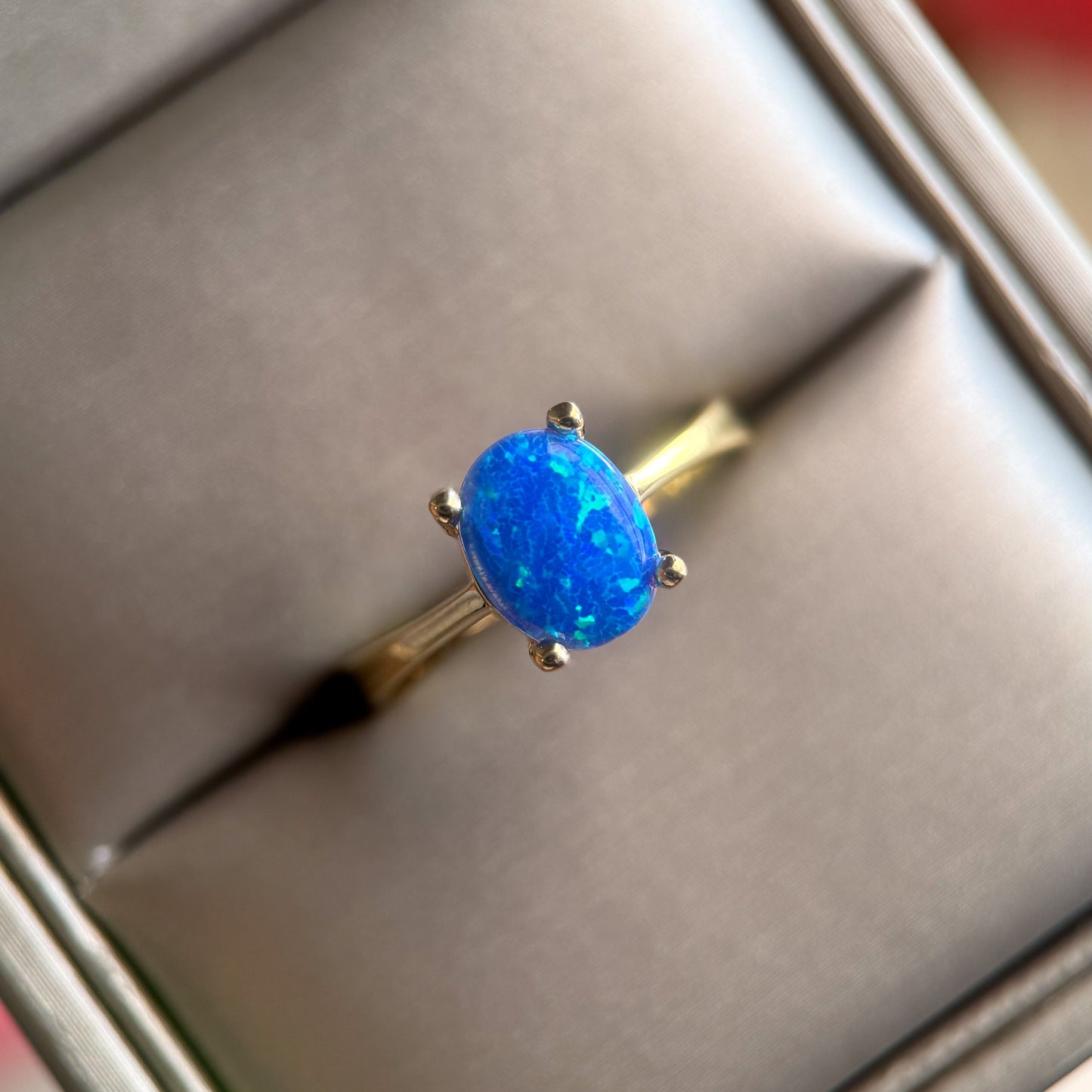 Glacier Blue Opal Ring