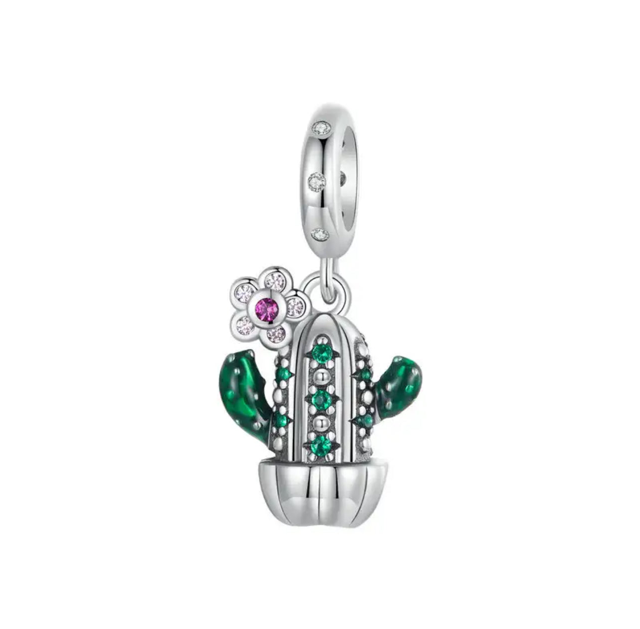 Cactus Charm Purple Clover Jewelry