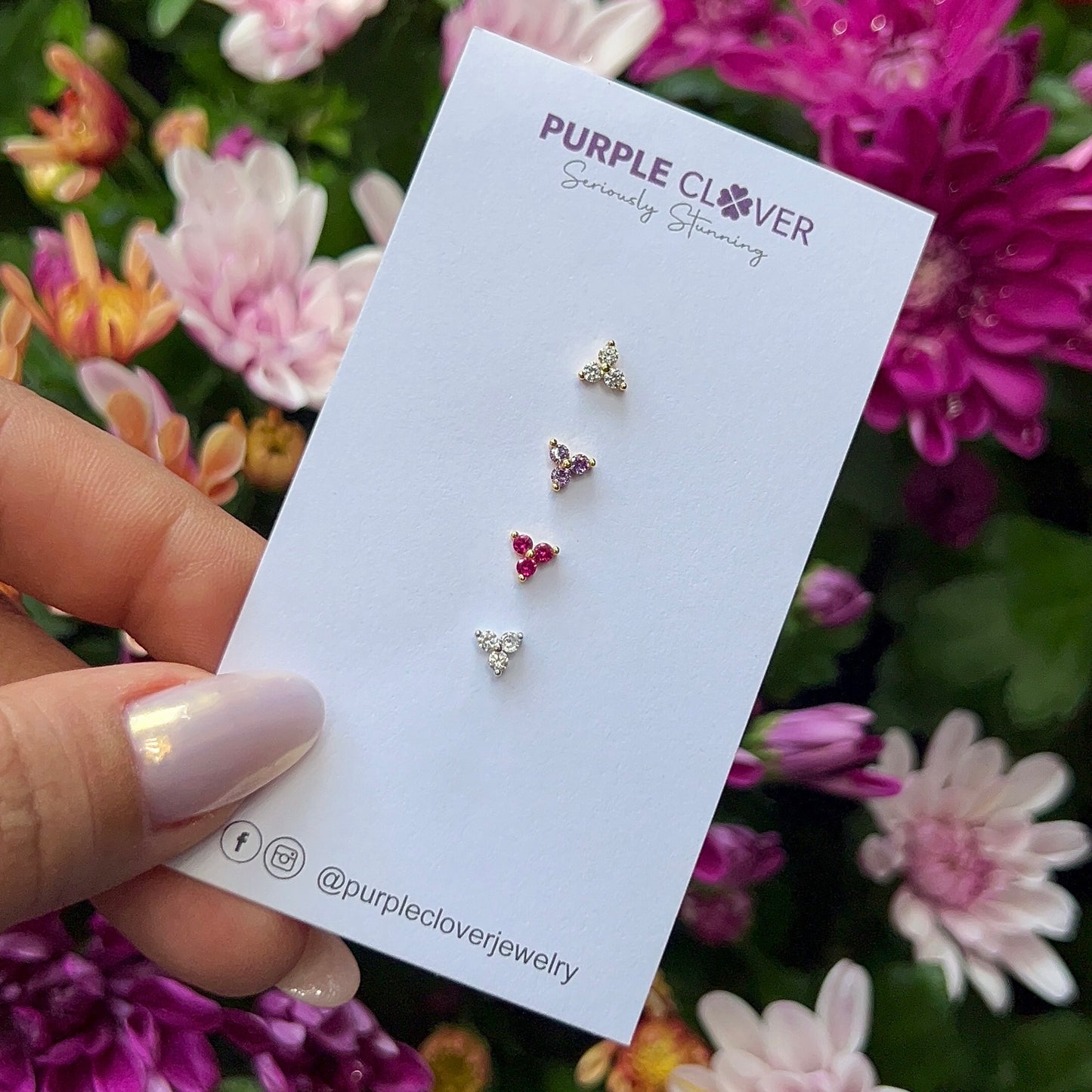 Venus Ball-back Stud Earrings - Cherry