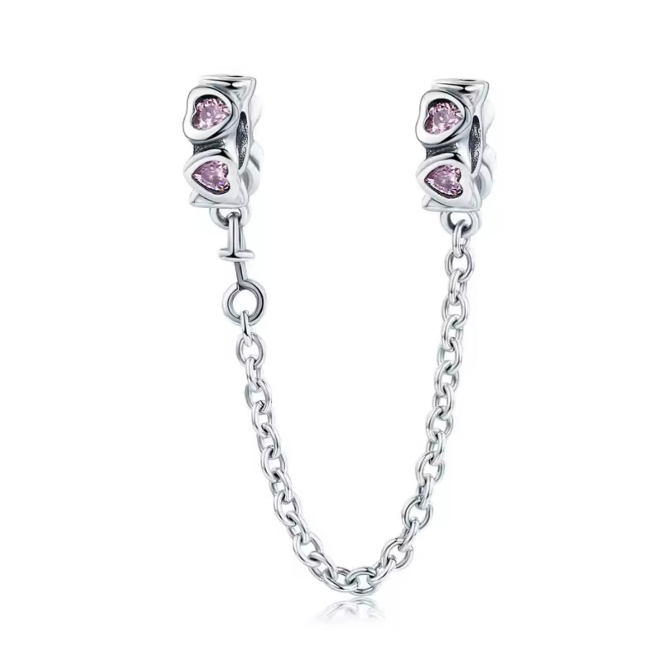 Pink Hearts Safety Chain