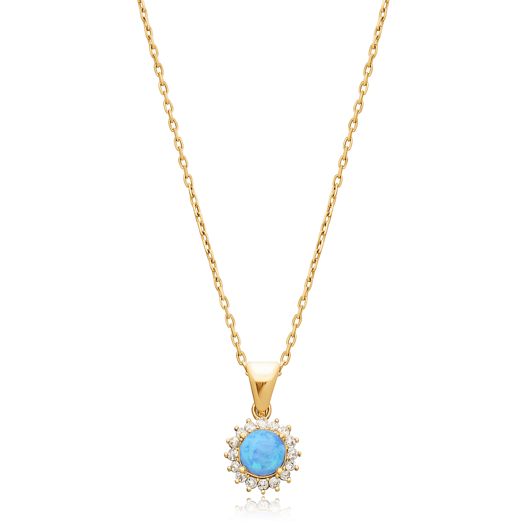 Andrea Light Blue Opal Necklace