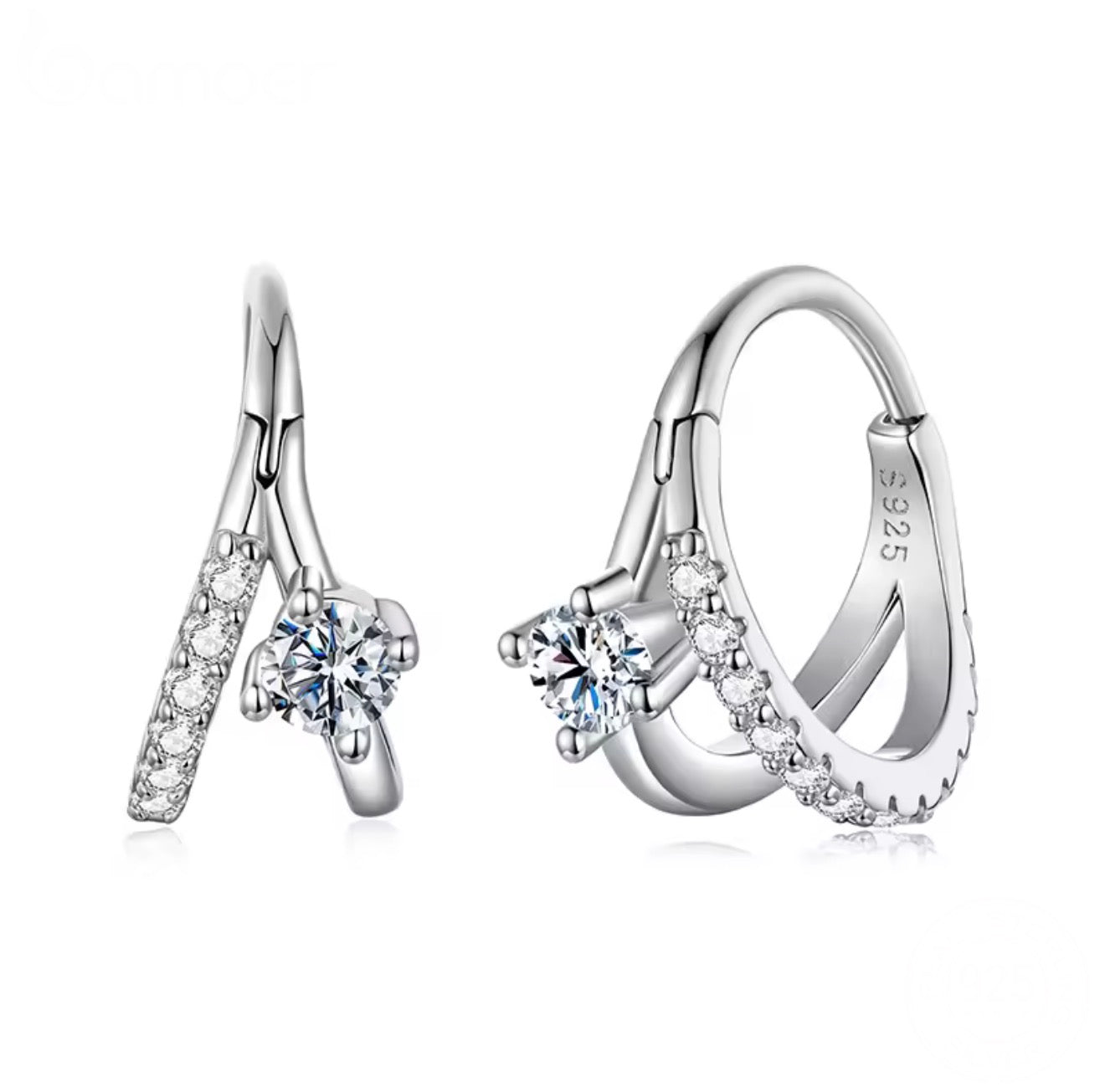 Allegra Moissanite Huggies