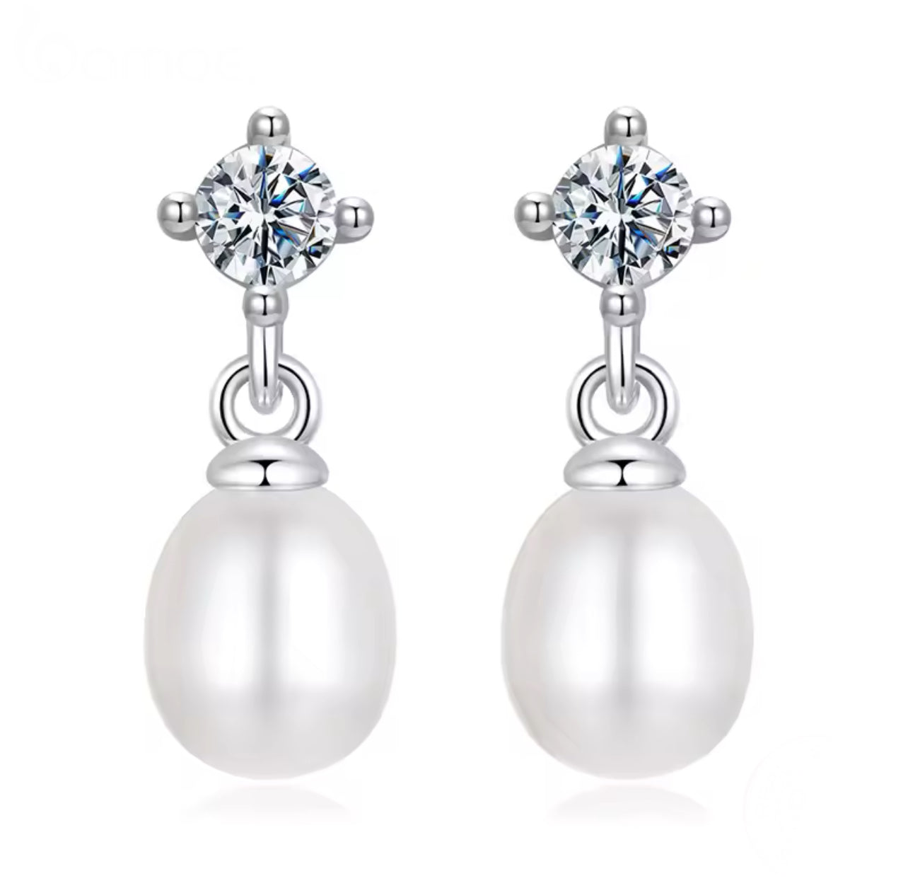Rafaela Moissanite Pearl Earrings