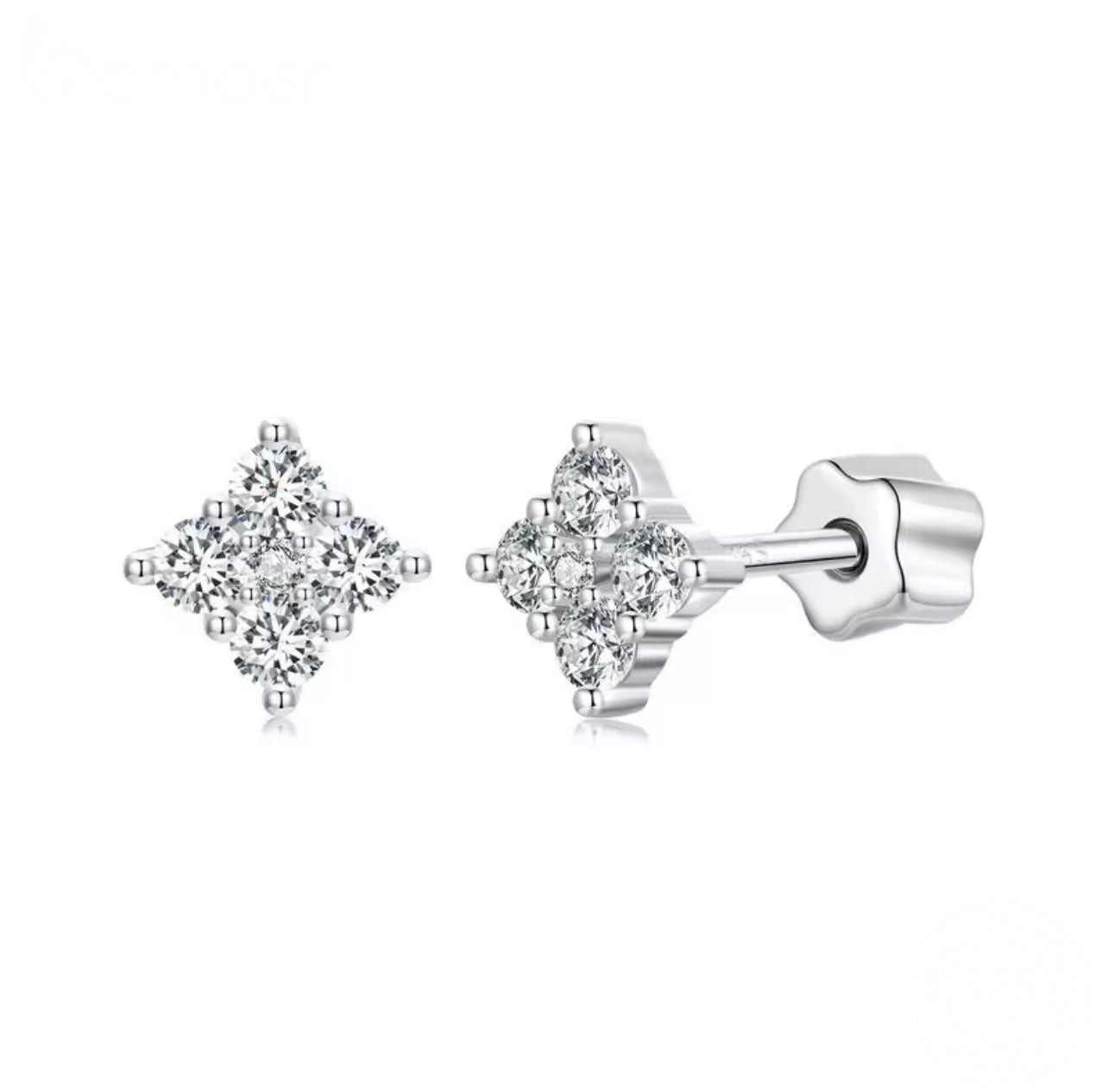Florien Moissanite Flower Studs