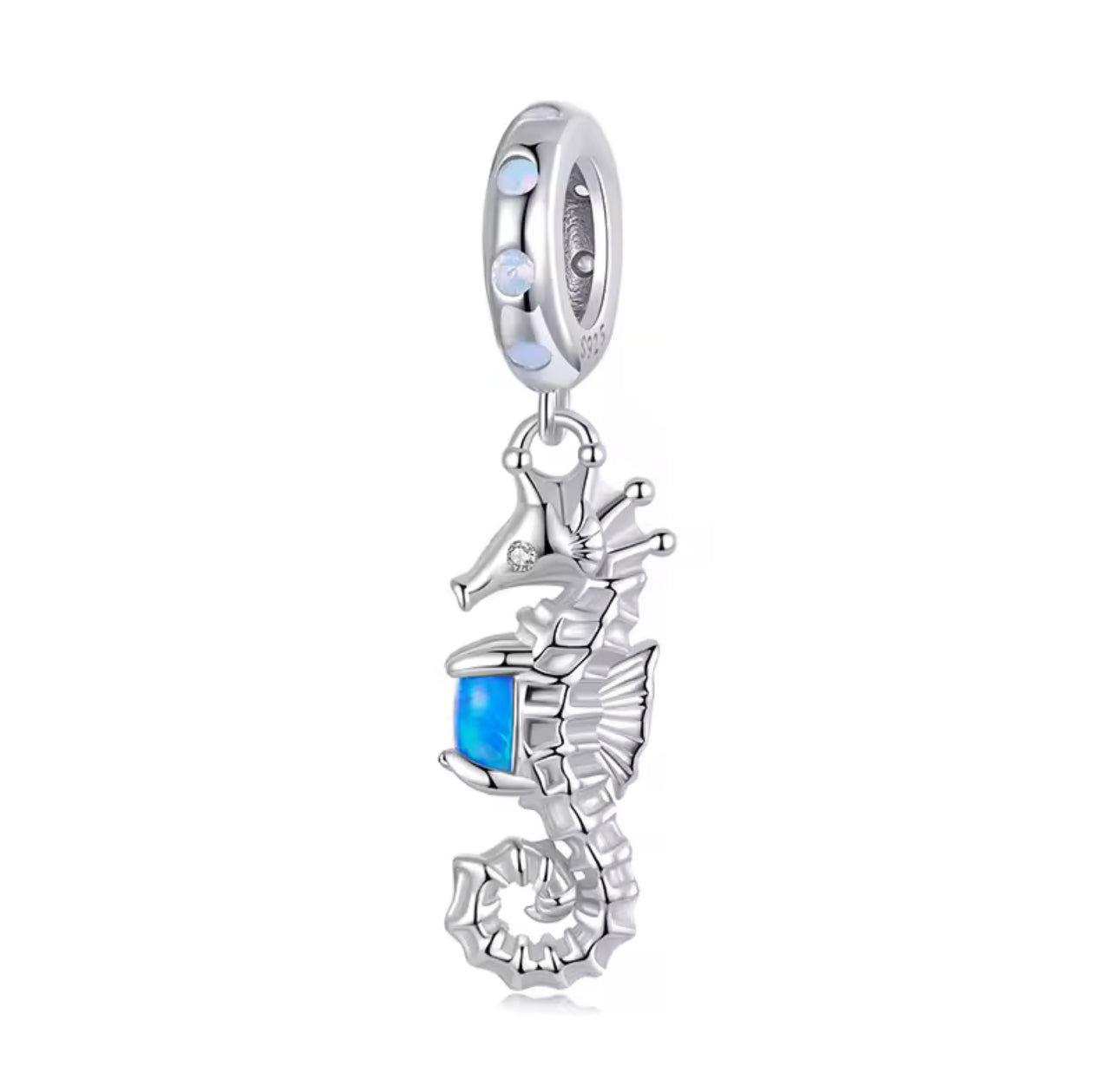 Opal Seahorse Charm