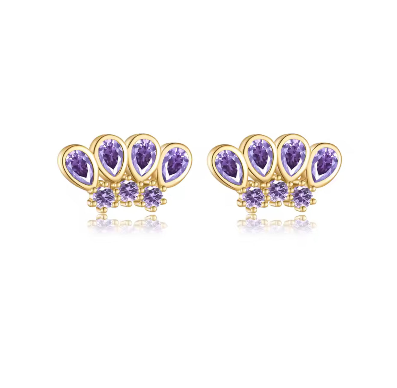 Areli Purple Stud Earrings