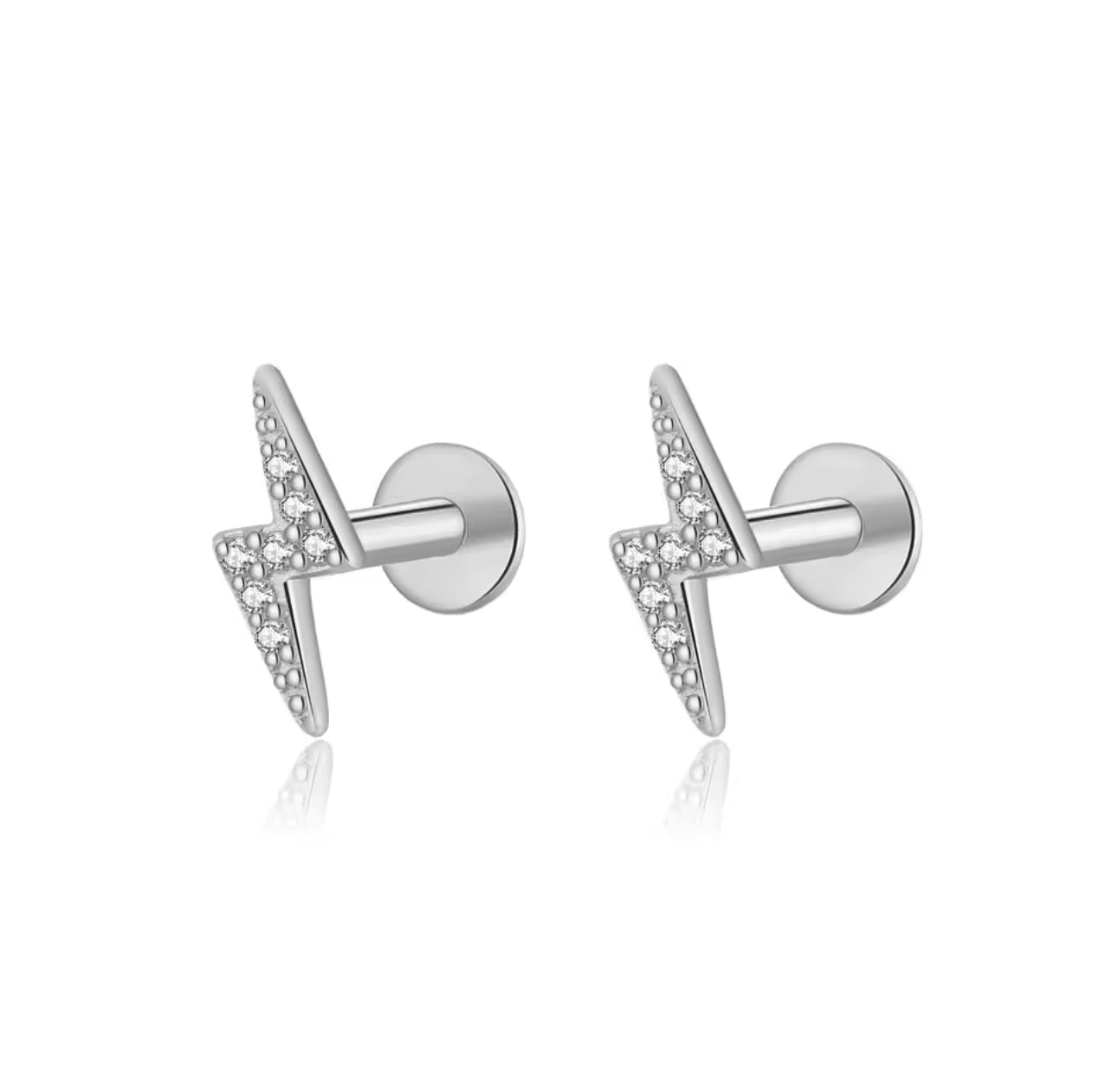 Bolt Stud Earrings - Flat back