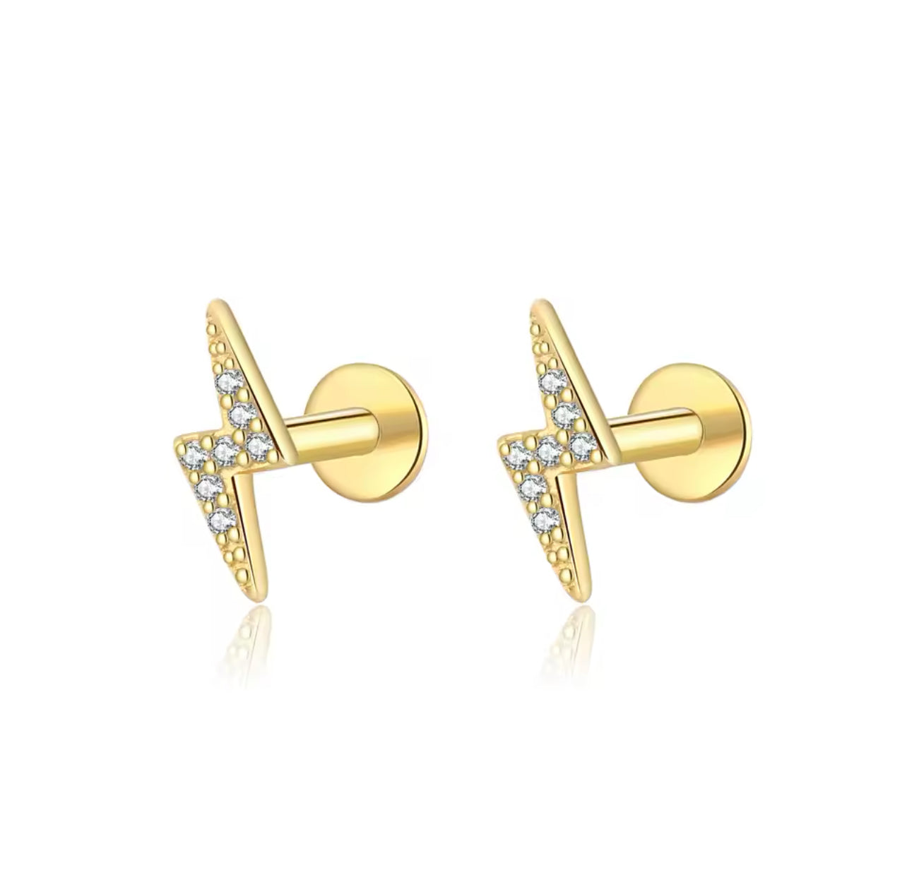 Bolt Stud Earrings - Flat back