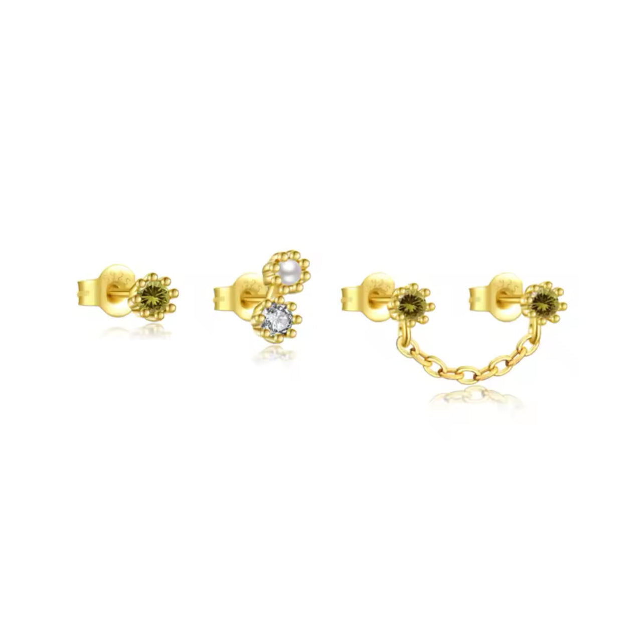 Cliff trio Stud Earrings