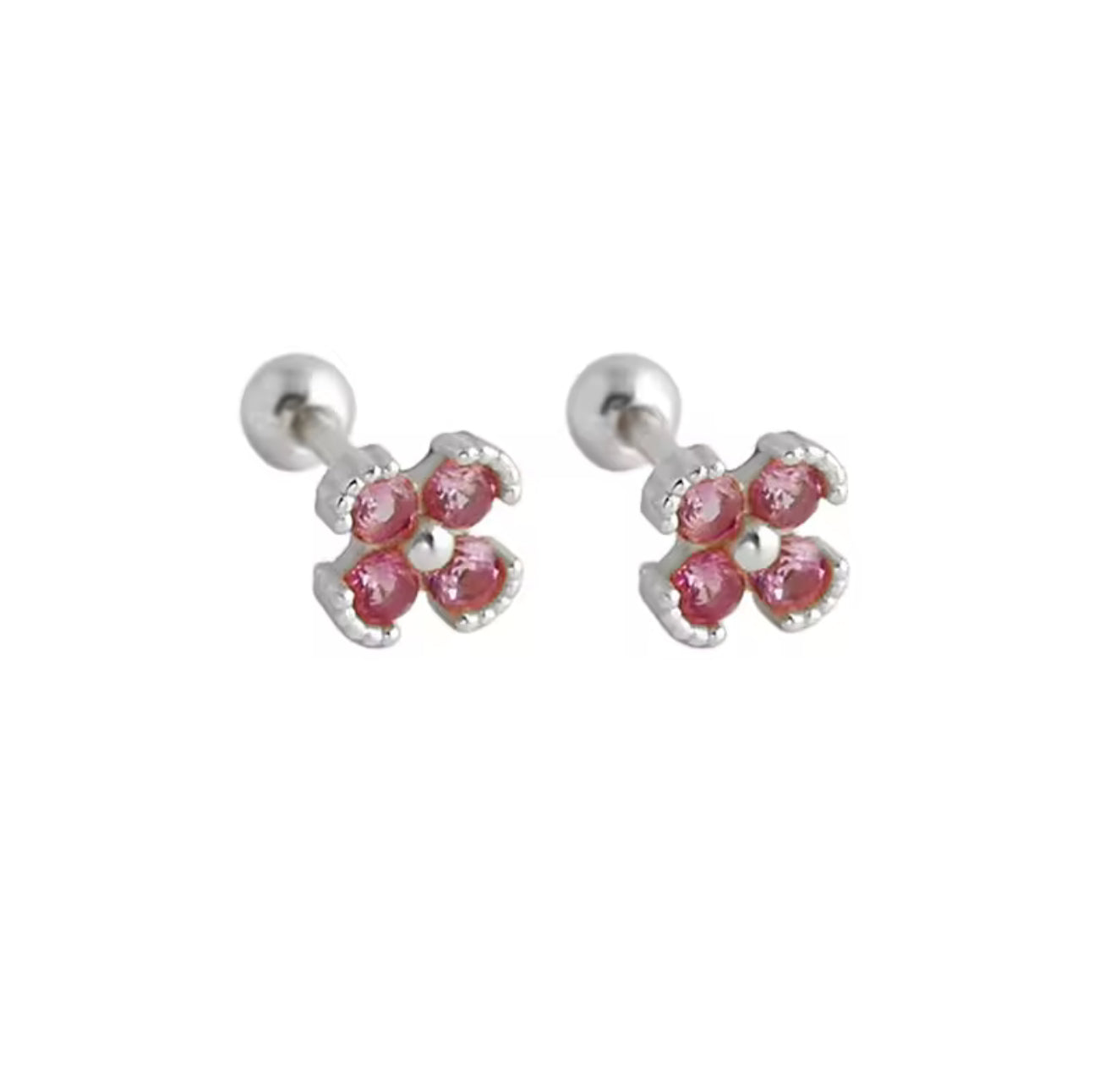 Fleur Pink Stud Earrings