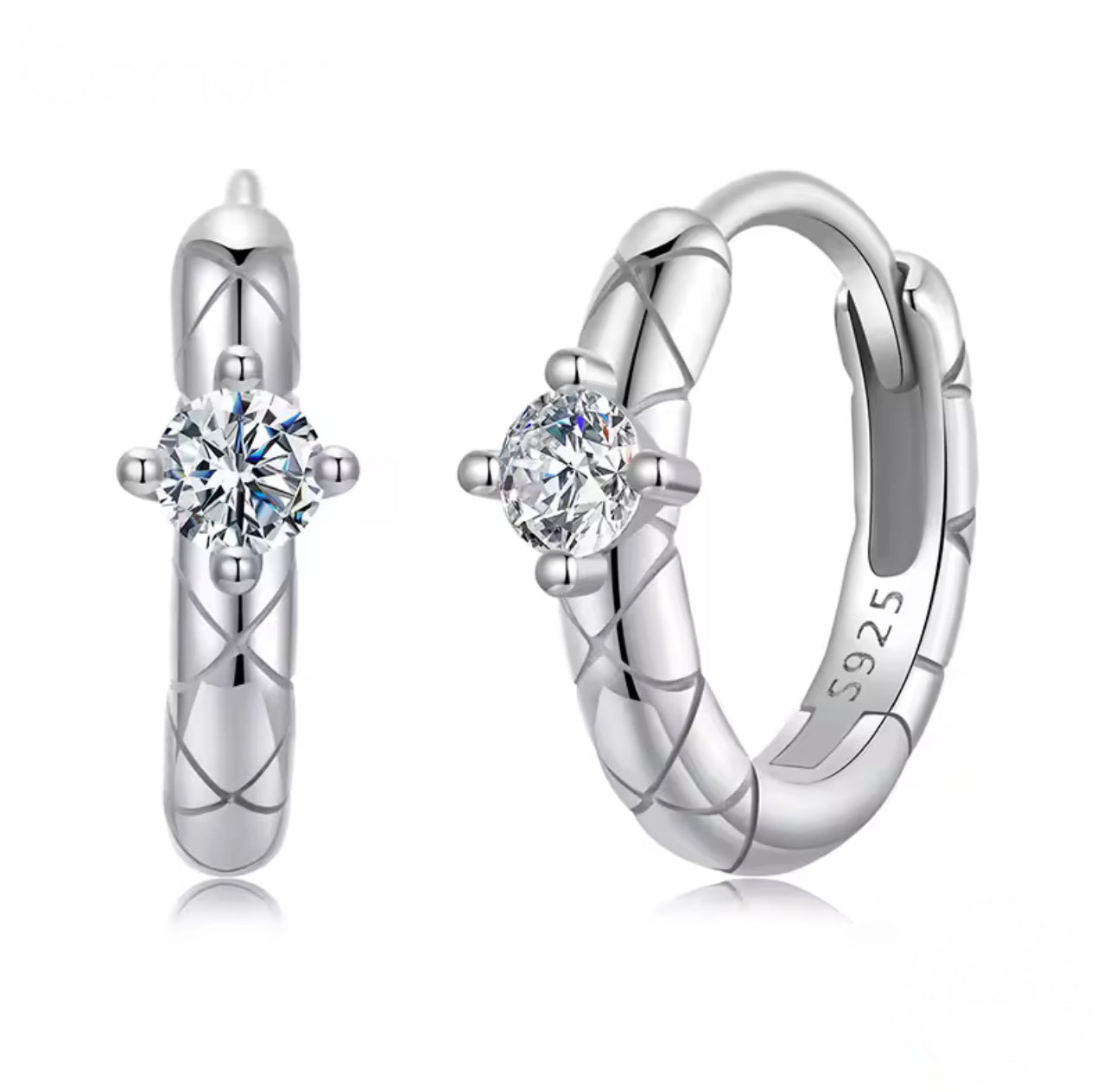 Manuela Moissanite Huggies