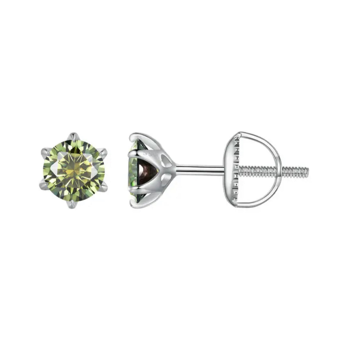 Mencia Peridot Moissanite Stud Earrings