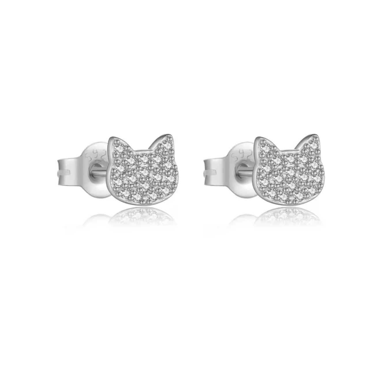 Purr Silver Stud Earrings