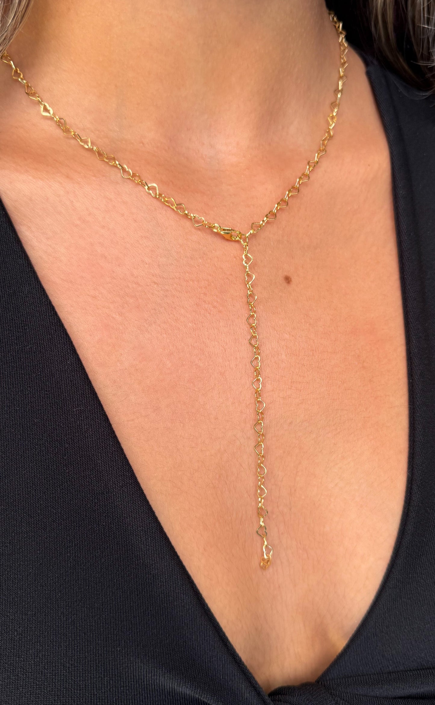 Juliet Hollow Heart Necklace (52cm)
