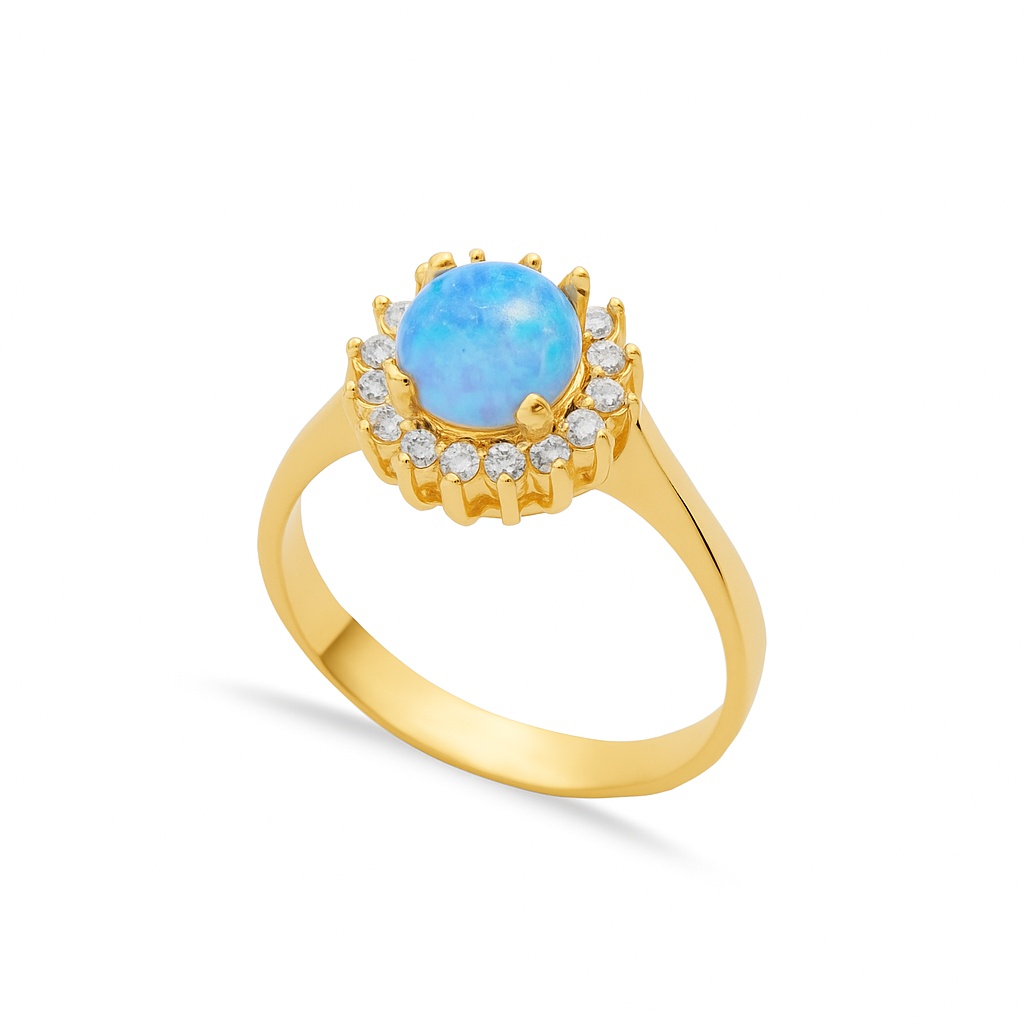 Andrea Light Blue Opal Ring