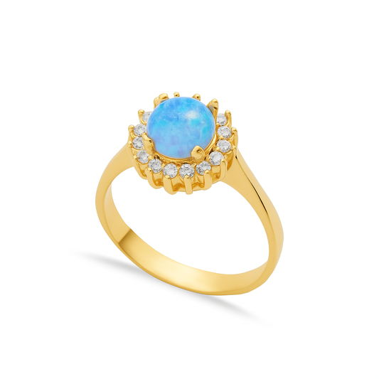 Andrea Light Blue Opal Ring