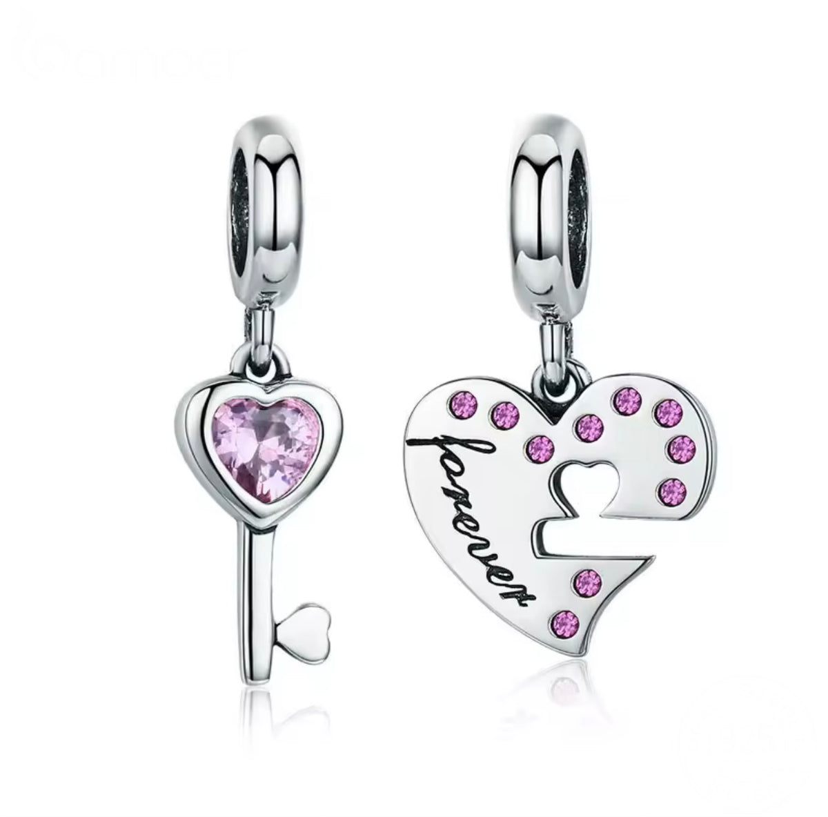 Key Heart Duo Charm