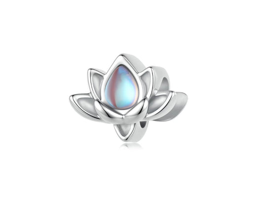 Moonstone Lotus Charm