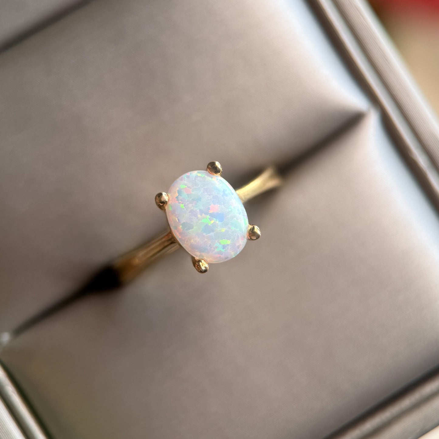 Glacier White Opal Ring