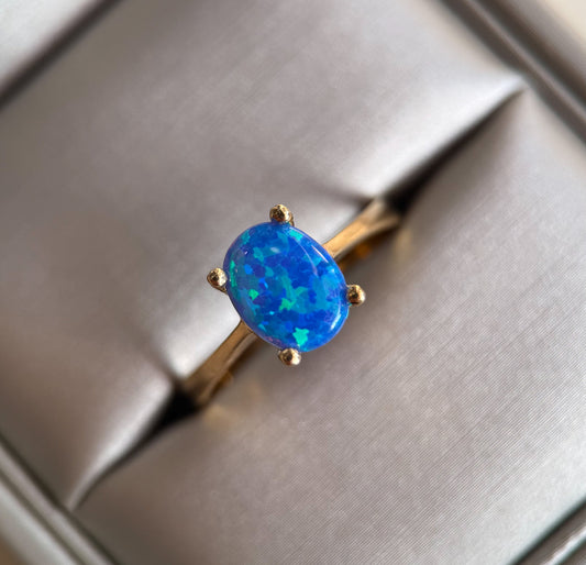 Glacier Blue Opal Ring