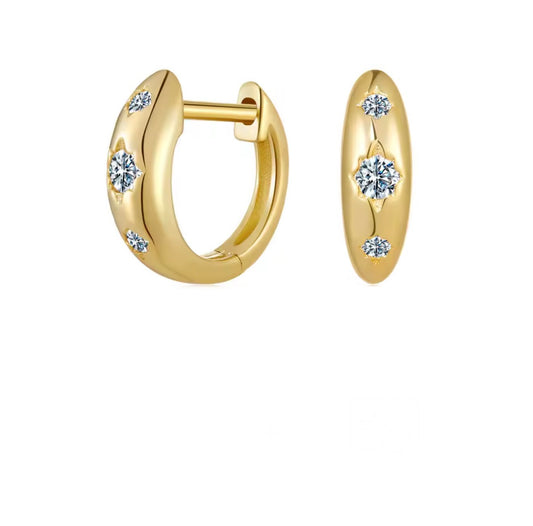 Viola Moissanite Huggies