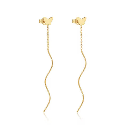 Cambria Butterfly Threader Earrings
