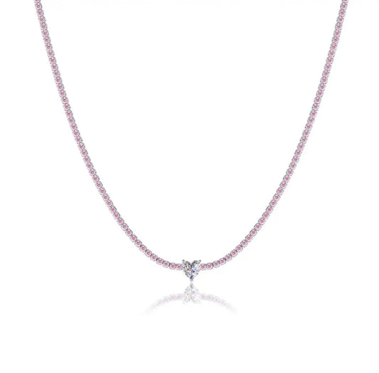 Camila Pink Tennis Necklace