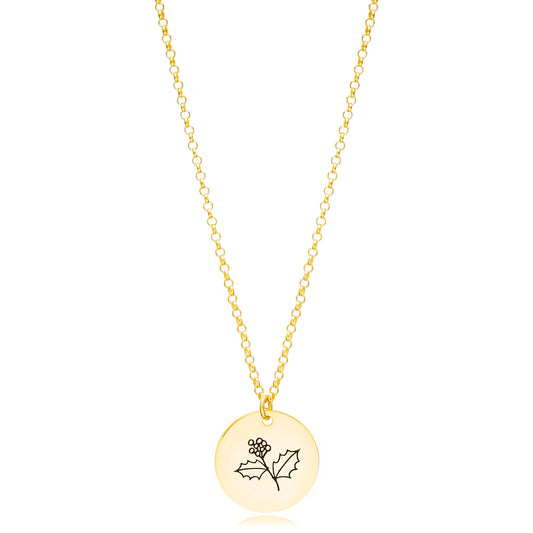 Dec Birth Month Flower Necklace - Holly