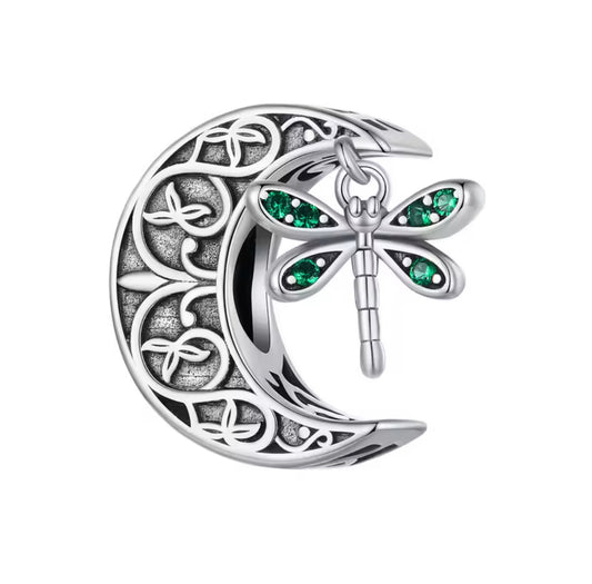 Dragonfly Moon Charm