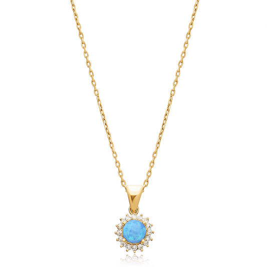 Andrea Light Blue Opal Necklace