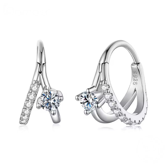 Allegra Moissanite Huggies