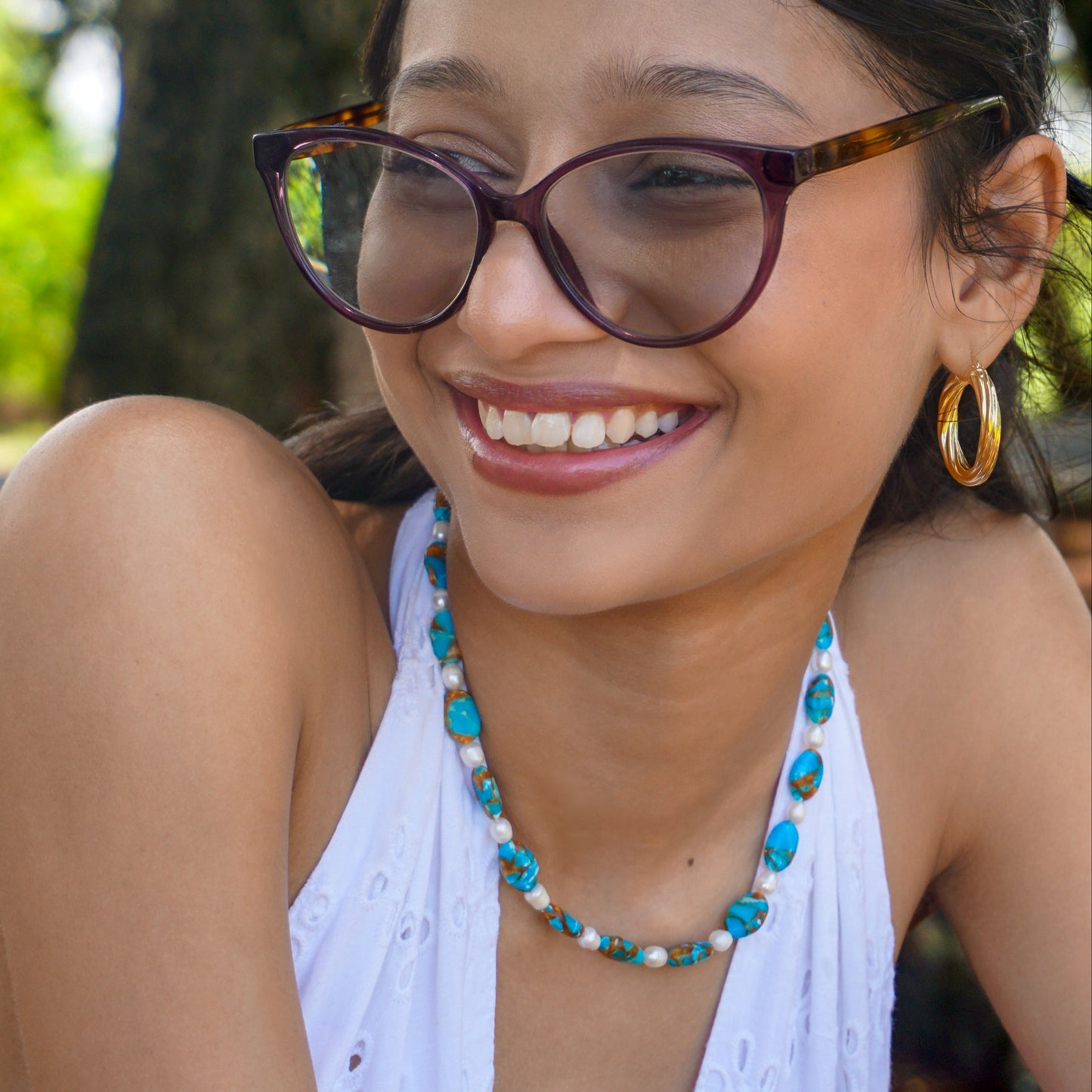 Tulum Turquoise Pearl Necklace
