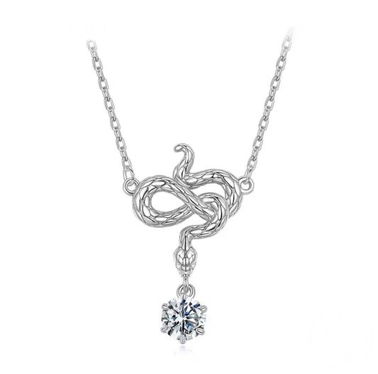 Hermes Snake Moissanite Necklace