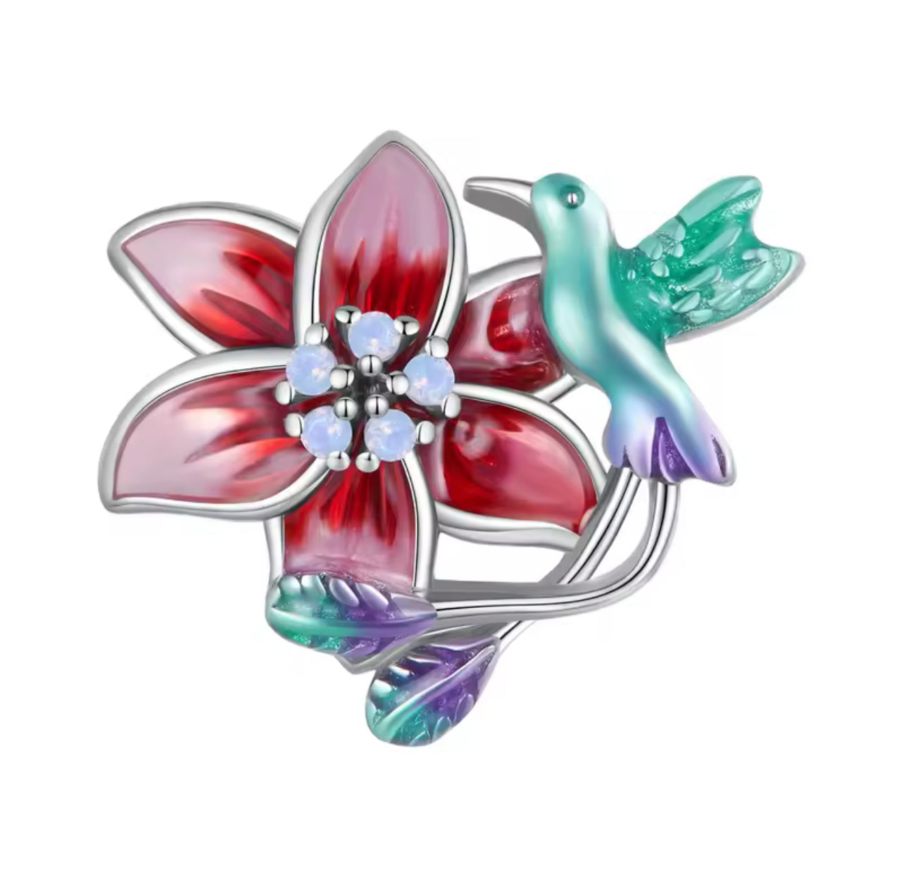 Hummingbird Flower Charm