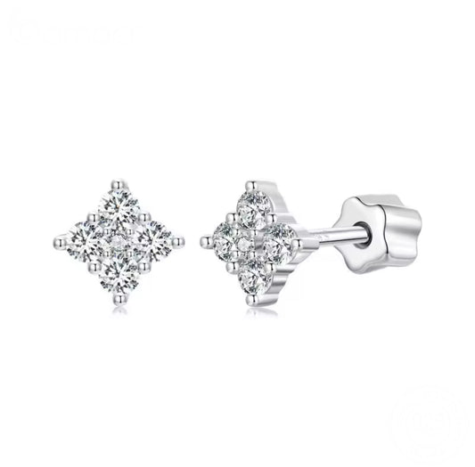 Florien Moissanite Flower Studs