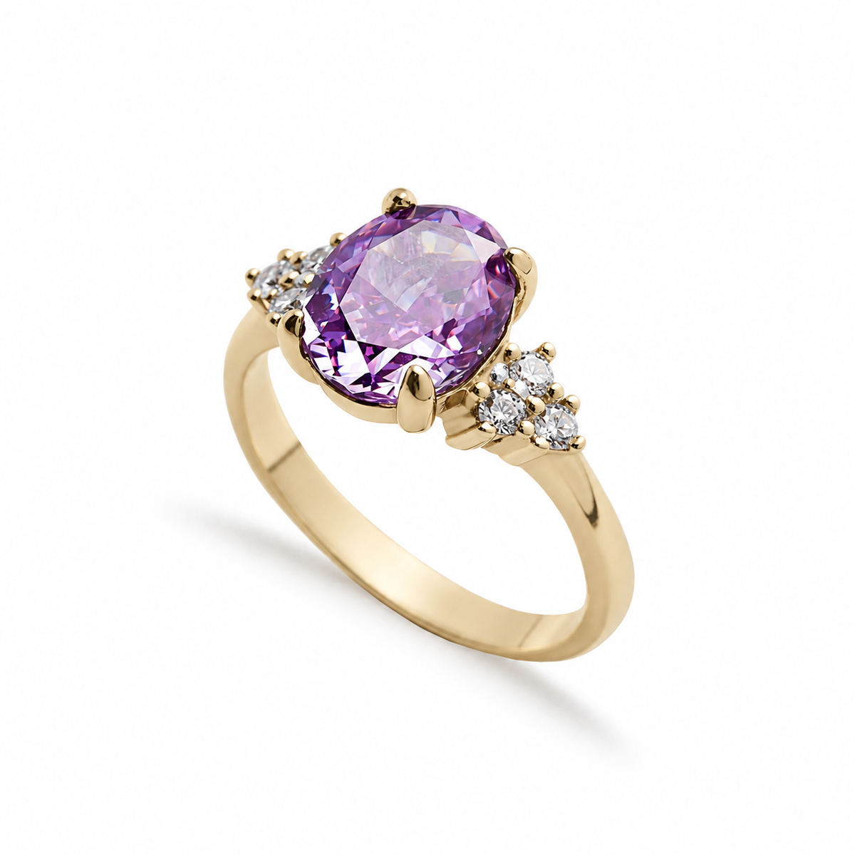 Amabel Amethyst Ring - Gold