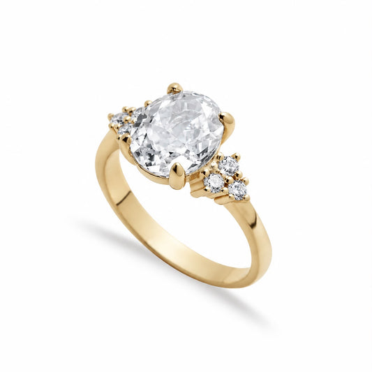 Amabel Clear Gold Ring