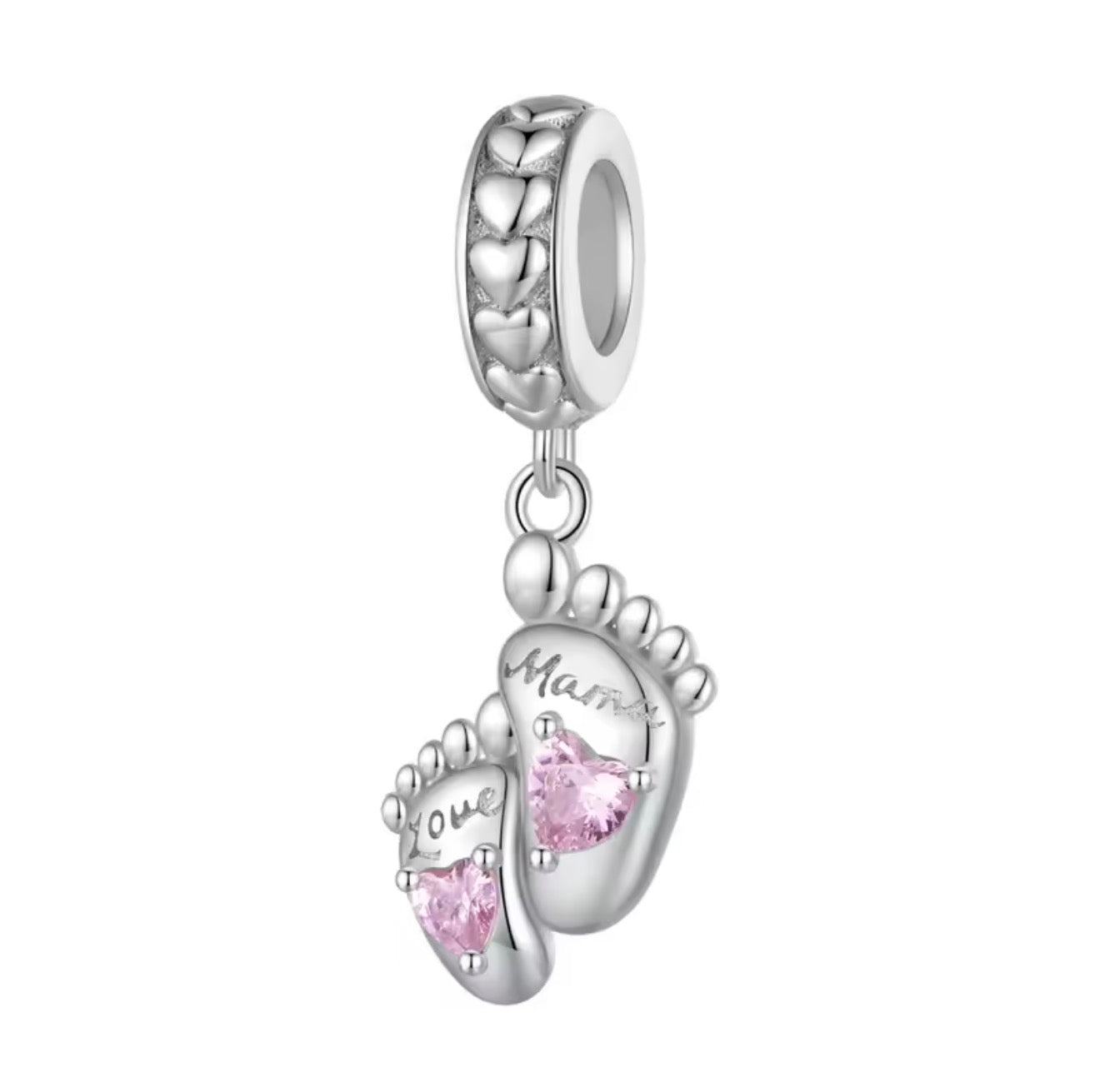 Love Mom Baby Feet Charm