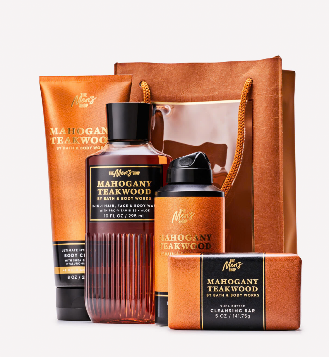 Men's Mahogany Teakwood Gift Set 4Pcs