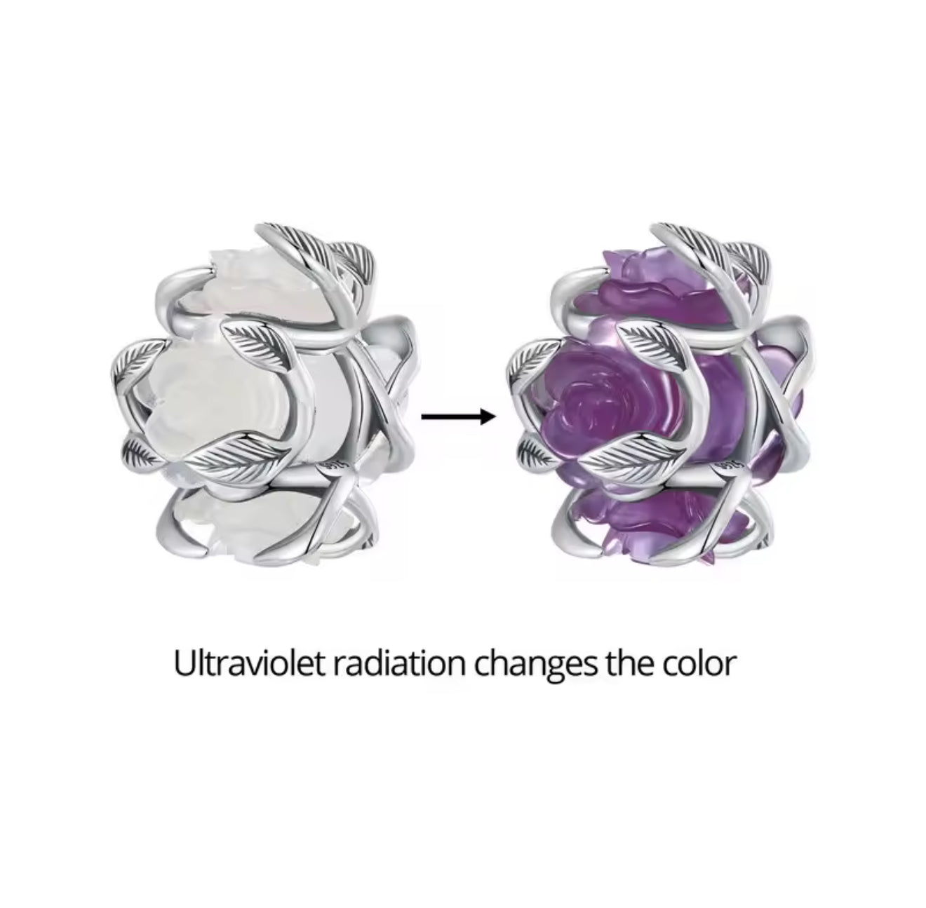 Violet UV Roses Charm