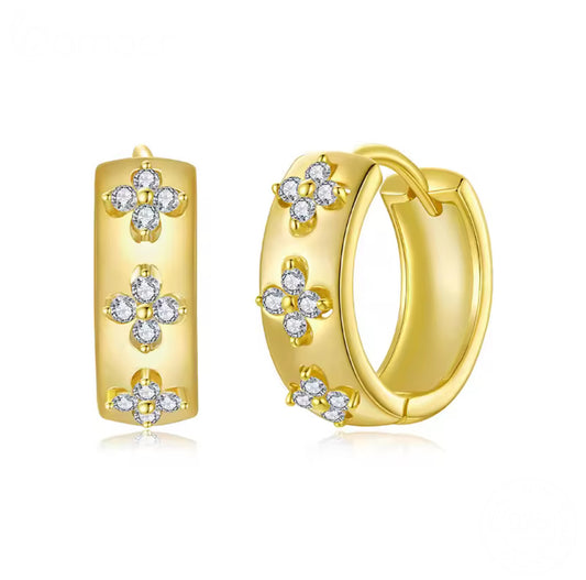 Angelo Moissanite Gold Huggies Earrings