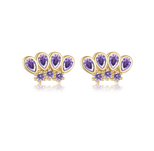 Areli Purple Stud Earrings