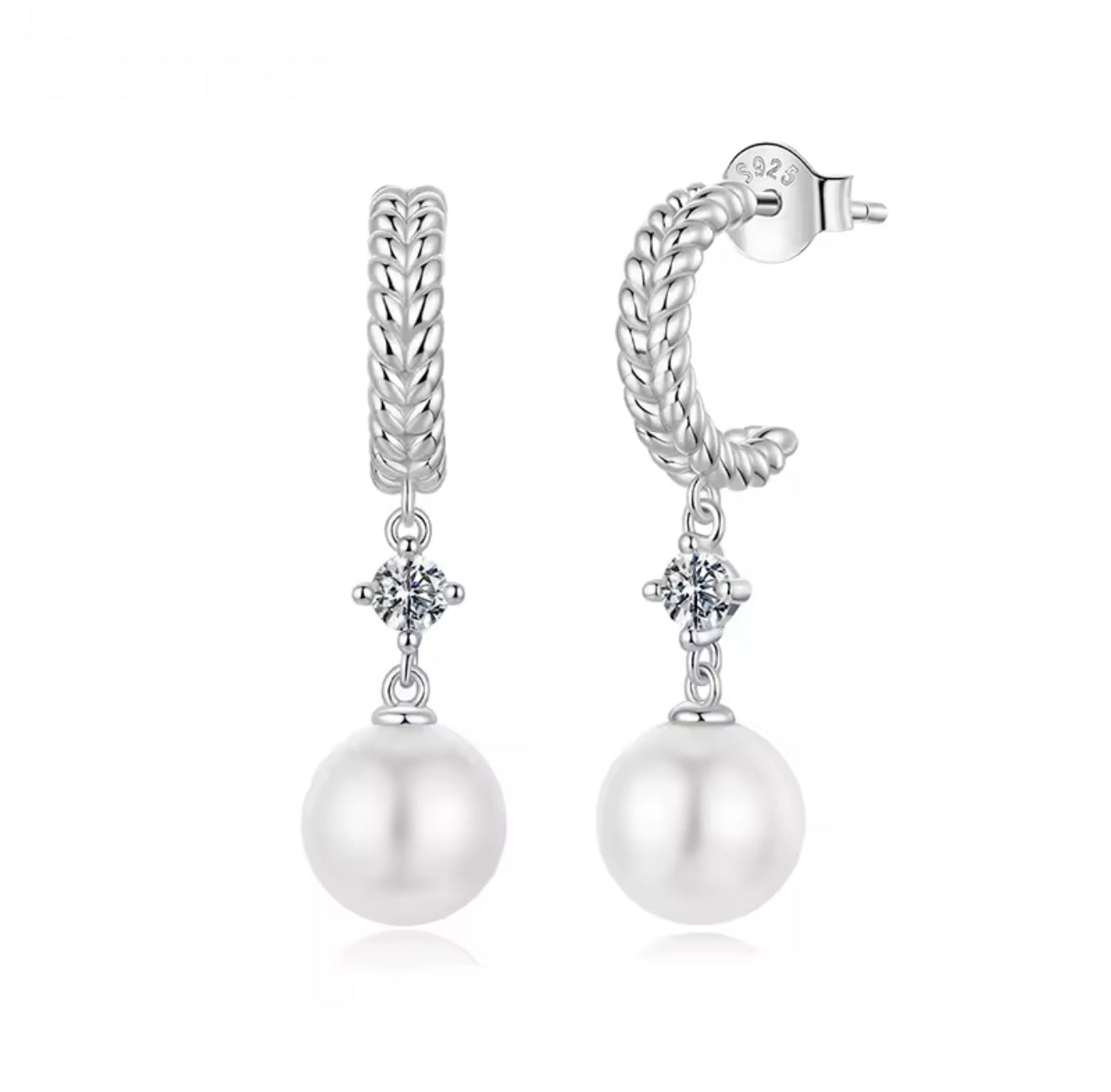 Belisse Moissanite Pearl Earrings