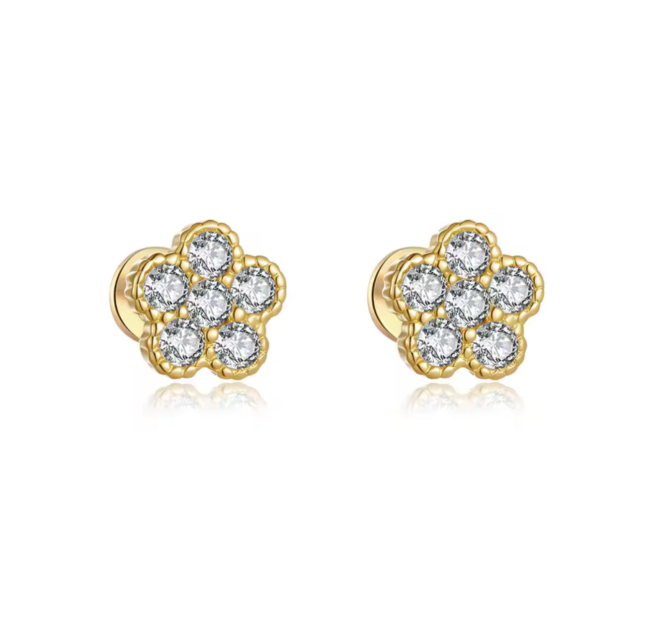Camelia Flower Stud Earrings
