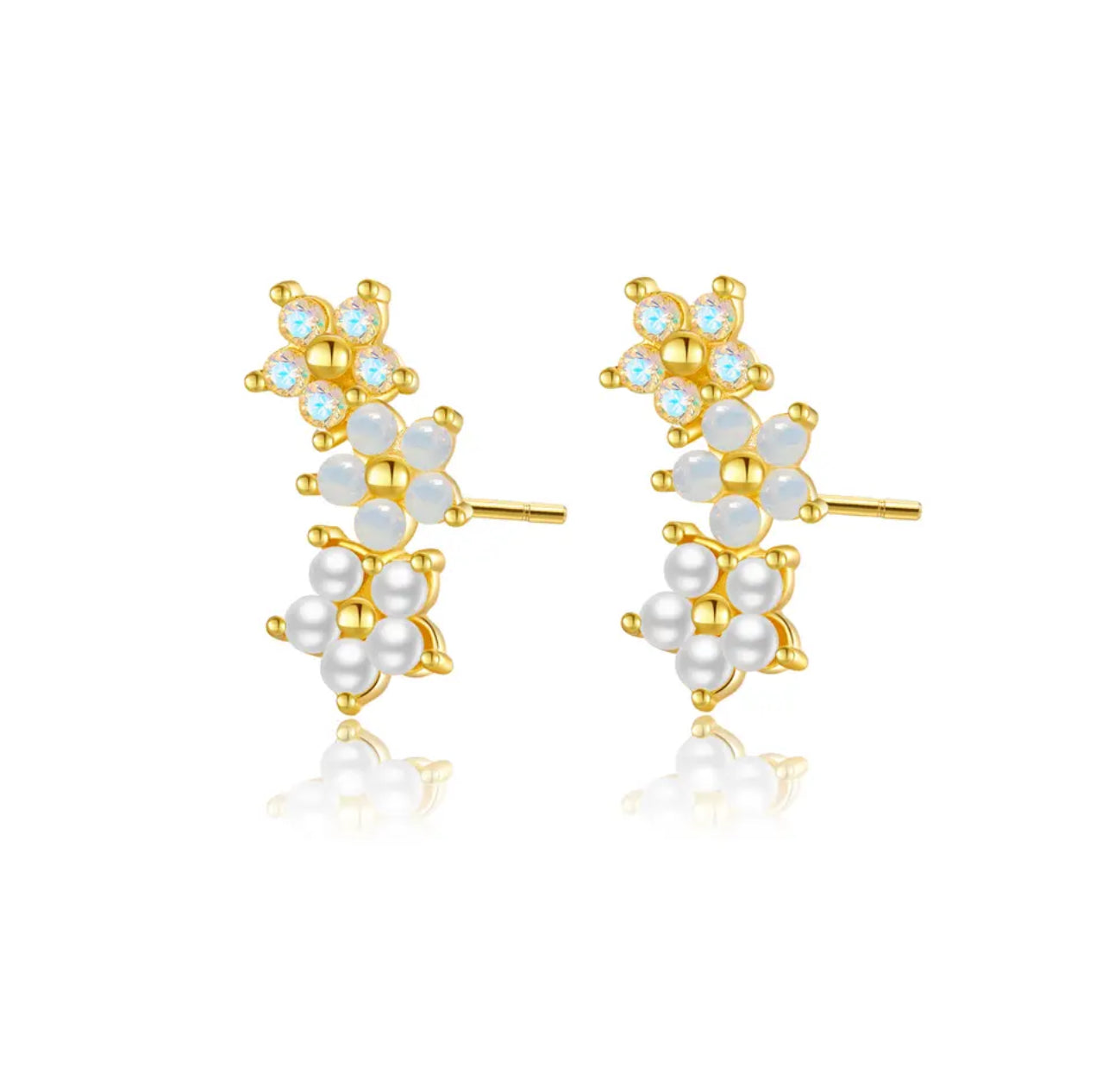 Celia Ear Climbers - Mixed Stone
