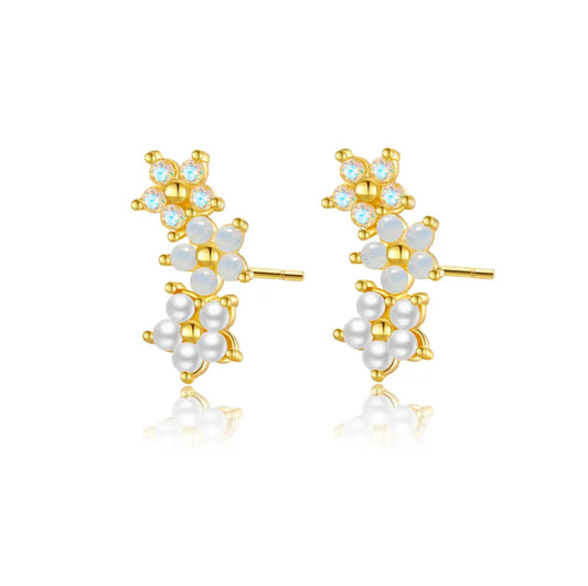 Celia Ear Climbers - Mixed Stone
